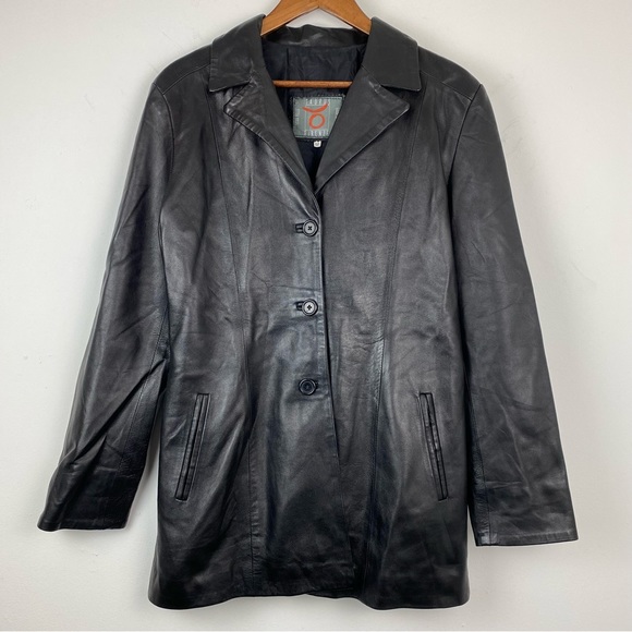 Taurus Firenze size Medium Women’s Black Leather Button Up Jacket - Picture 1 of 8